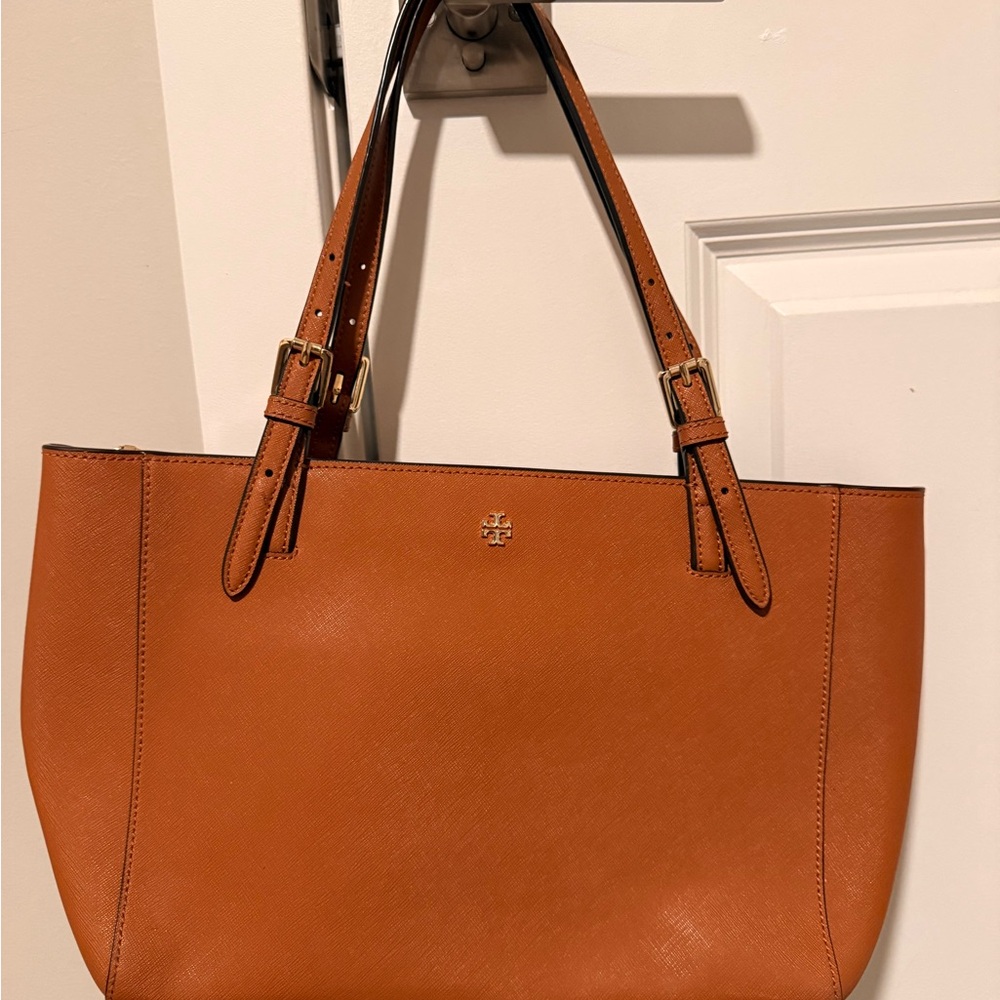 Tory Burch Saffiano Leather Tote - Tan | Excellent Condition